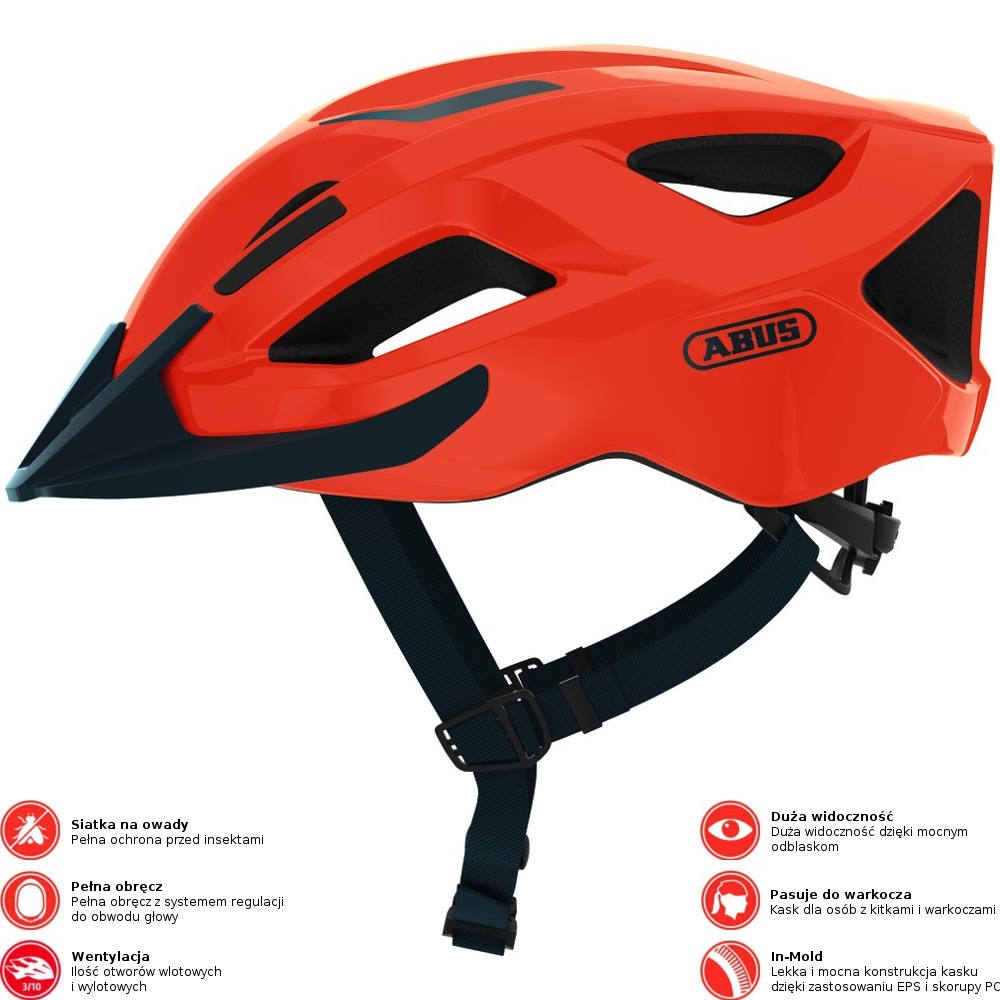 kask rowerowy mtb abus aduro 2.1 czerwony