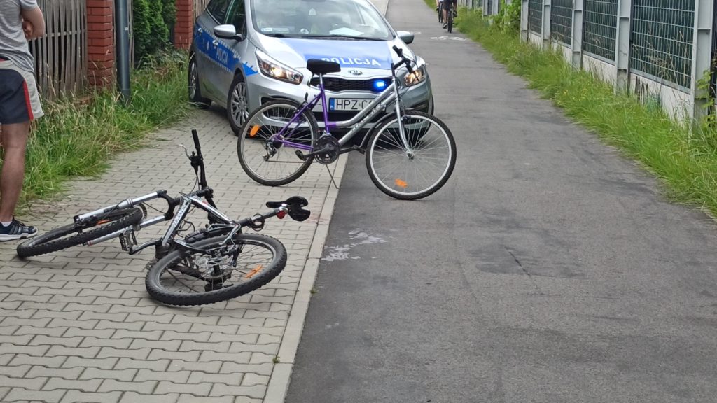 Wypadek na rowerze w mieście